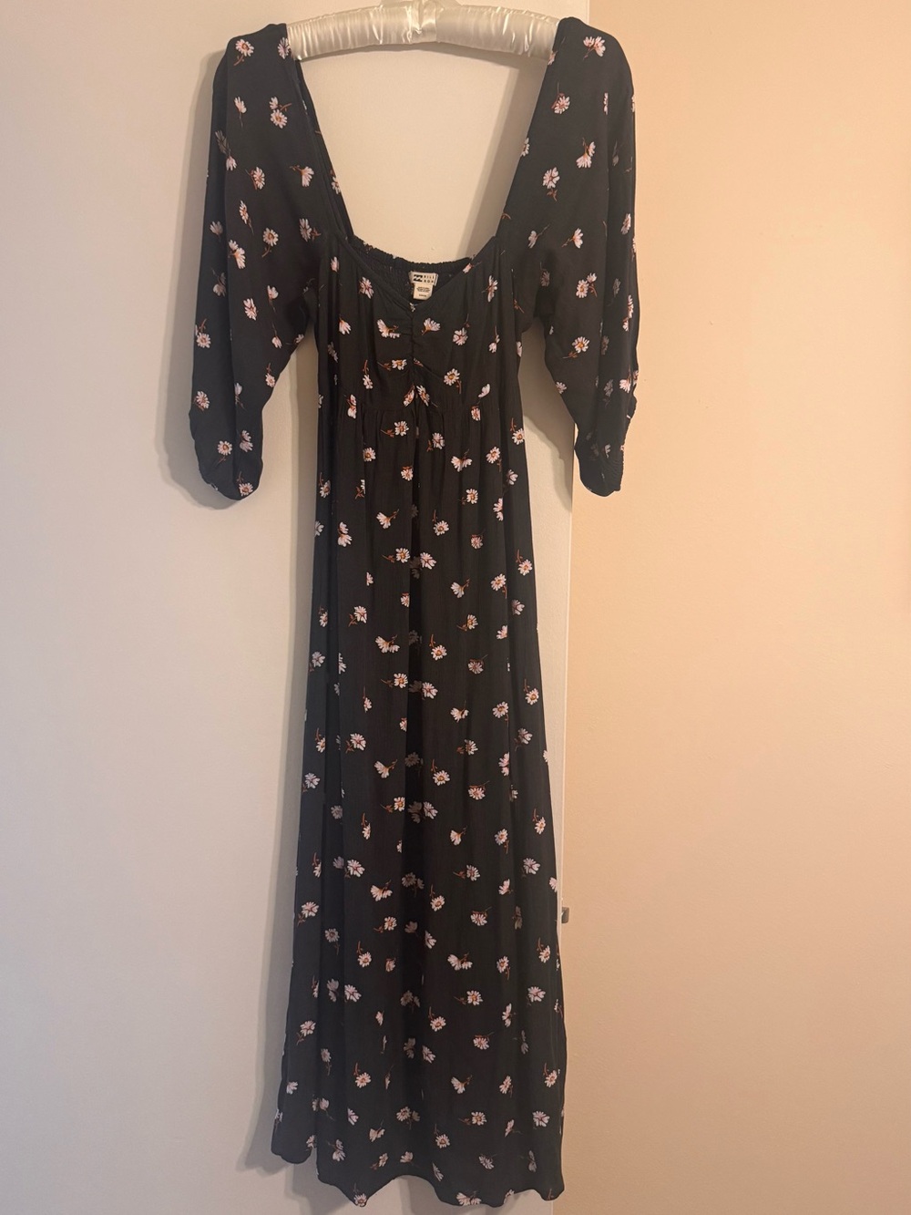 Billabong Black Maxi Dress with Floral Print